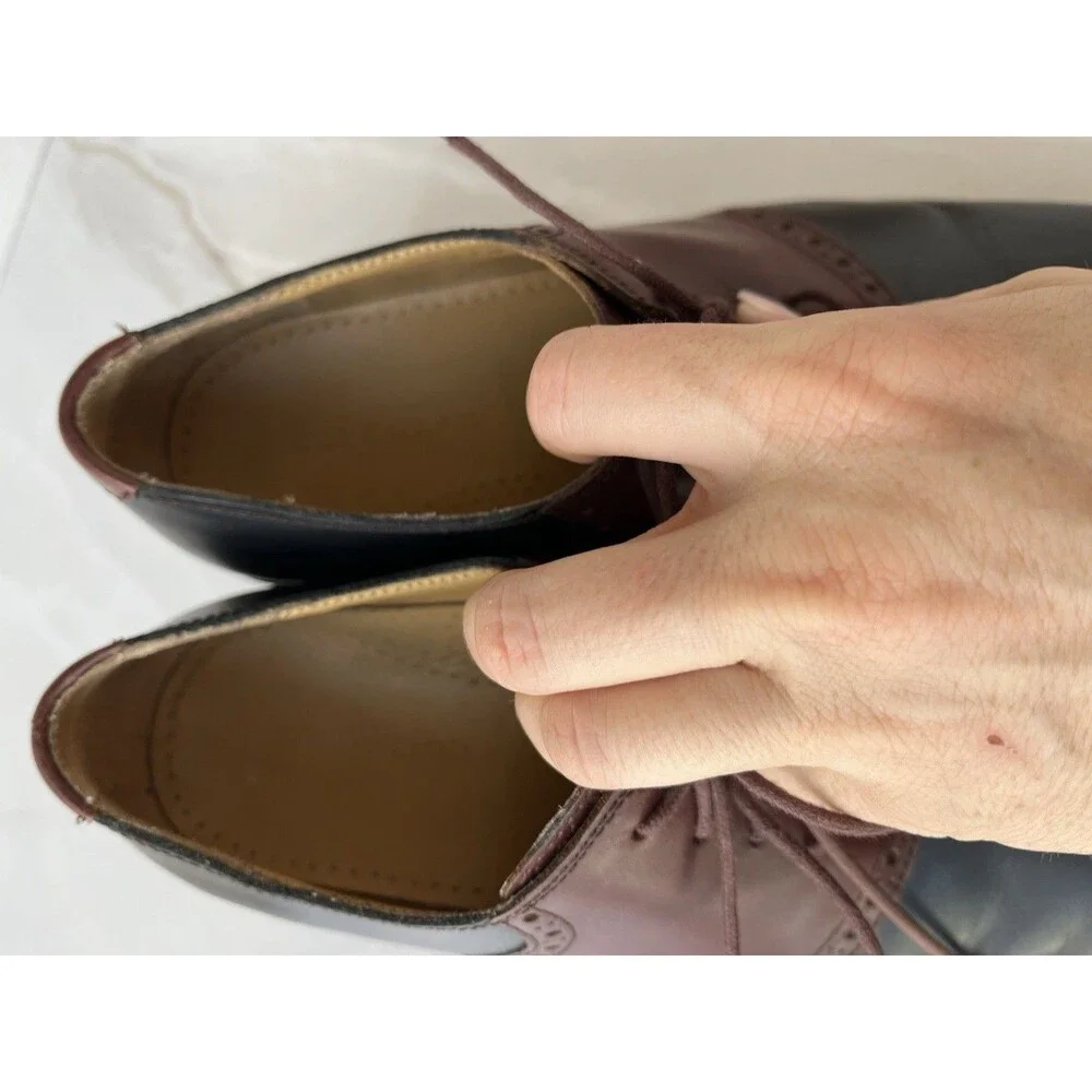 Cole Haan Men Williams Saddle Black Brown Leather Oxford Dress Shoes Sz 9 M